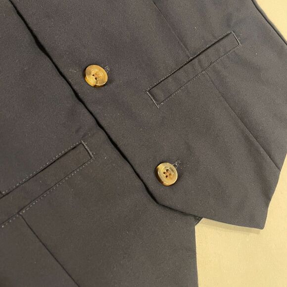 ~ Gymboree 5T Boys Vest Navy Blue Lined 3 Button Up - Picture 6 of 10